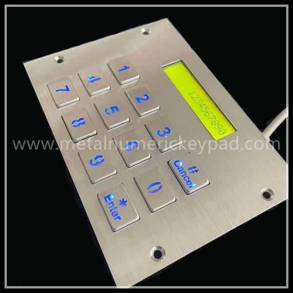 Vandal Proof 16 Button Keypad With Display For Vending Machine
