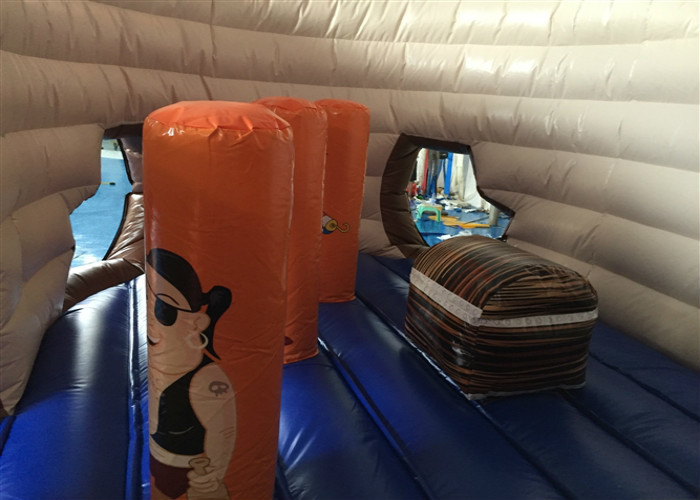 Attractive Pirate Ship Slide Inflatable , Kindergarten Baby Games Blow Up Pirate Ship