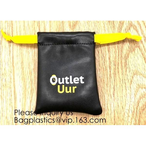 Fashion PU Leather Gift Bag Jewelry Pouch Drawstring Waterproof Bag Universal Headphone Protection Pouch/Portable Travel