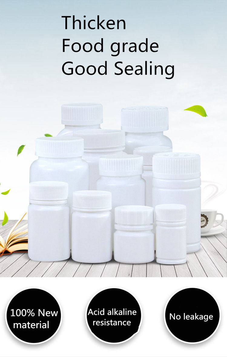 Food Grade 100ML Plastic Bottle for Capsule Pill Anti-corrosion Silk Screen Printing