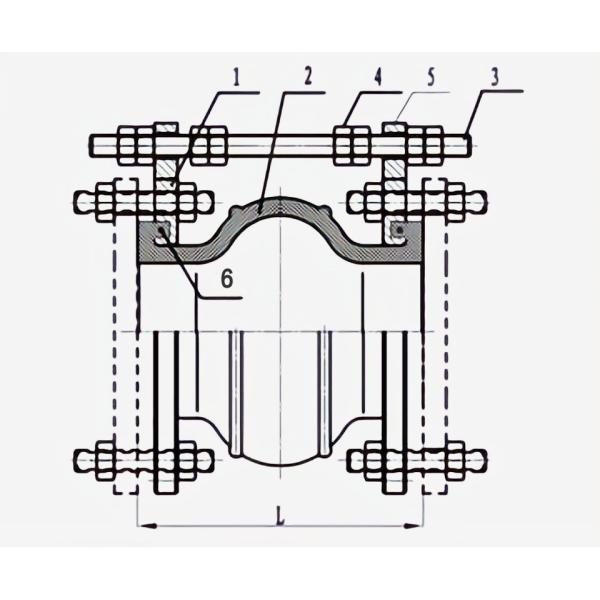 DN250 EPDM Single Ball Reinforced Rubber Bellow Flexible Expansion Joint movable lug with tie rod