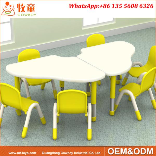 Pre school furnuture sets free day care kids plastic table and chairs