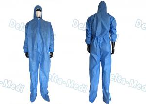 Quality Blue SP Paint Disposable Hooded Coveralls ETO Sterilization wholesale