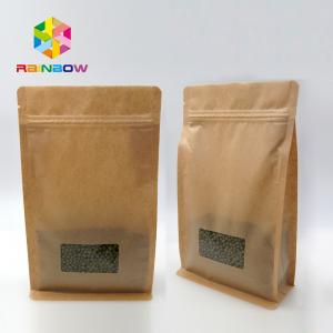 China Window Kraft Paper Bags Zipper Top Sealing Customized Color For Food Packaging on sale