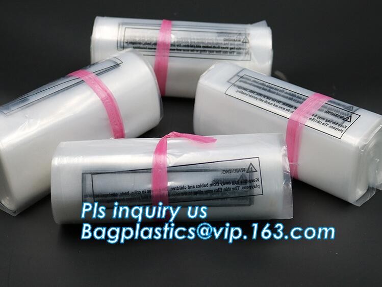 LDPE Plastic Flat Poly Bag with Suffocation Warning, 1 Mil Clear Flat Poly Bags, LDPE Lay Flat Poly Bags Flat Drum Liner