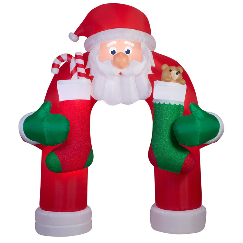 Factory Customized Shop or Family Christmas Roof Decoration Inflatable Santa Claus on Fire