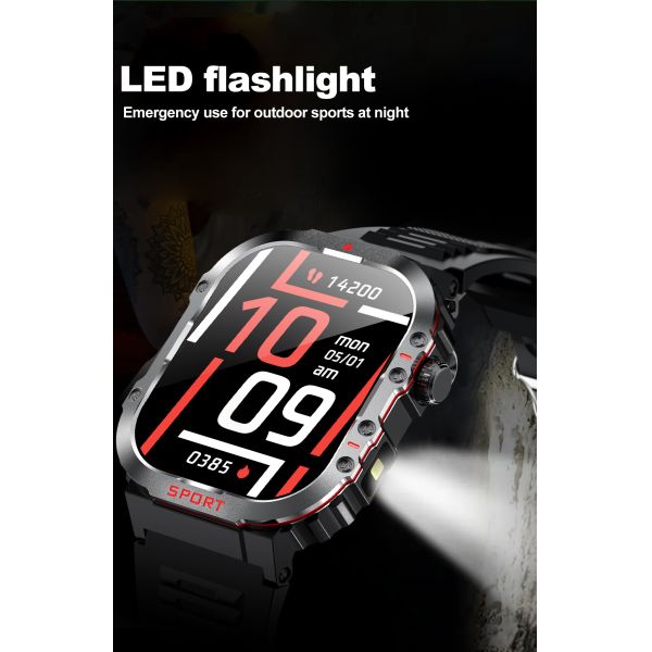Eraysun Outdoor Reloj G45 Smart Watches Sport 2.01inch LED Flashlight Compass 1ATM Swim Waterproof Fitness Men G45 Smartwatch