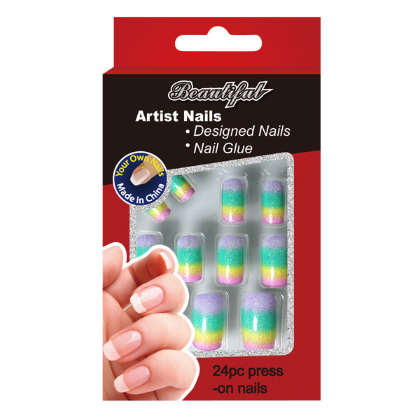 Quality Full cover Fingers Fake Nails french manicure with ABS material wholesale