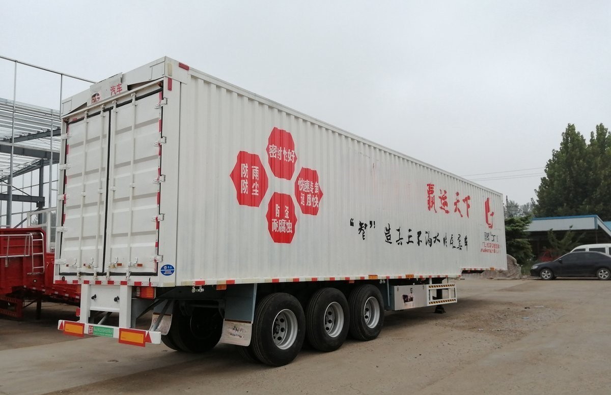 3 Axle 60 Tons Cargo Transport Trailer Dry Van Box Side Curtain Semi Trailer
