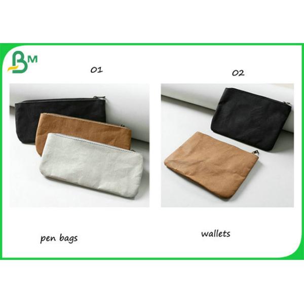 Water Resistant 0.55MM Thickness Washable Kraft Fabric For Ipad Bag Making