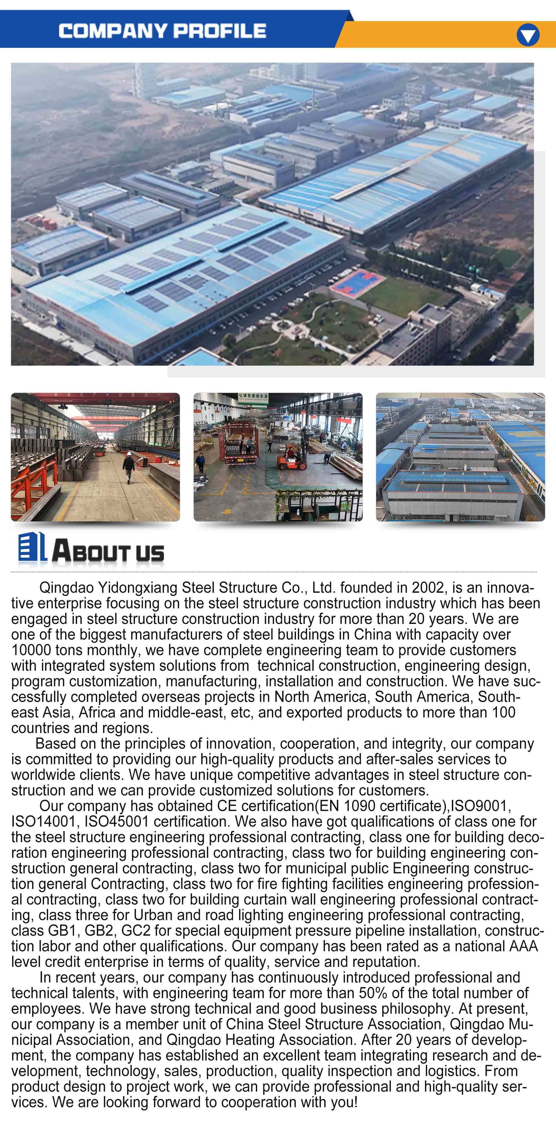 Custom Galvanized Steel Structure Factory Building Q355 Q235