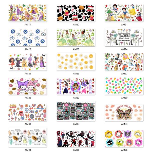 OEM Printing UV DTF Libbey Wraps For Cups Wraps Spanish 16oz Tumbler