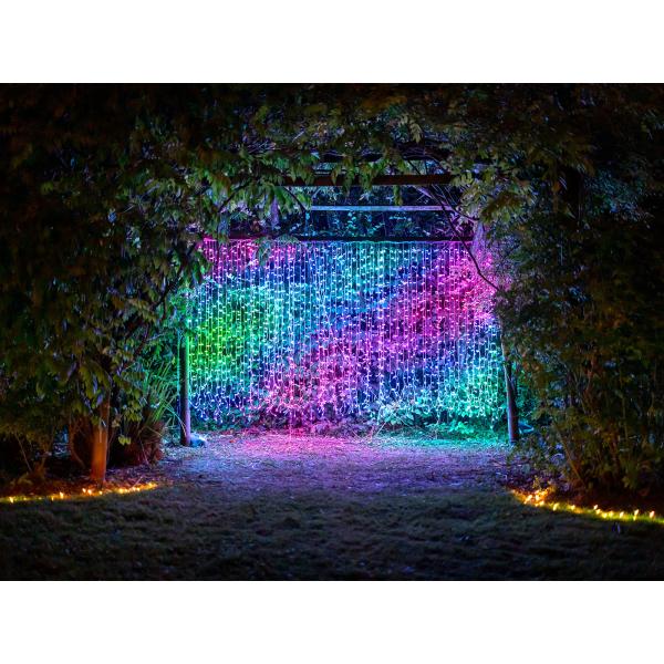 12V RGBIC LED Curtain Lights WiFi Bluetooth Controlled Multiple Scene Modes