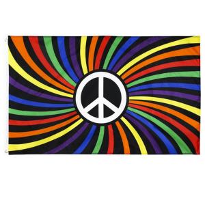 Quality Fade Resistant 90x150cm 155g Polyester Peace Symbol Flag wholesale