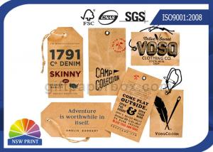 China Kraft Paper Board Packaging Accessories Printed Apparel Hang Tags Swing Tickets on sale