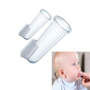 China Soft Bristle Finger Brush 22mm OEM Baby Feeding Silicone on sale