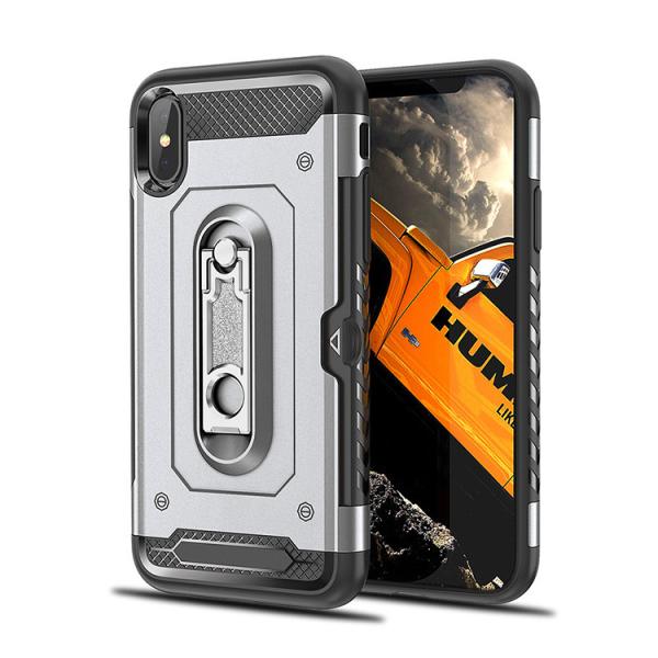 2 in 1 PC+TPU Color Red Black Kickstand Armor Case Back Cover For IphoneXS IphoneXR IphoneXS MAX Iphone8 Iphone8 Plus