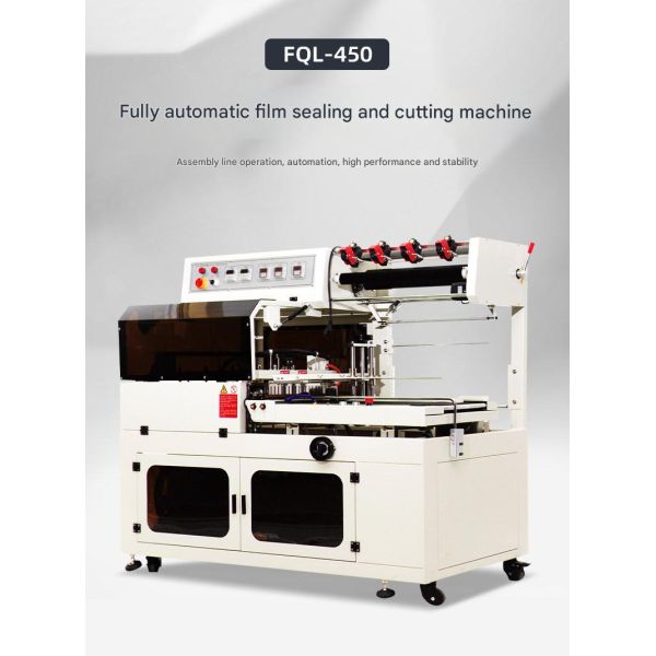FQL Series L-Type Sealing and Cutting Machine with 220V/50-60HZ Power and 15/minute Packaging Speed for Heat Shrink Film Packaging