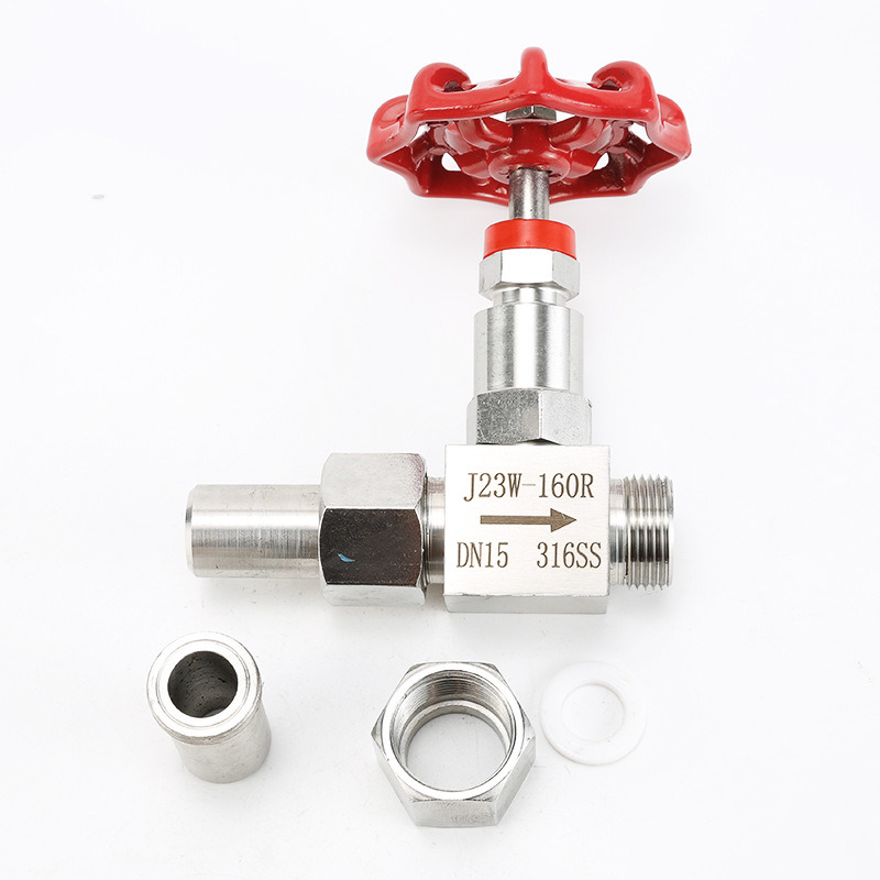 304 Stainless Steel Welded Needle Valve J23W High Pressure Swing Globe Valve