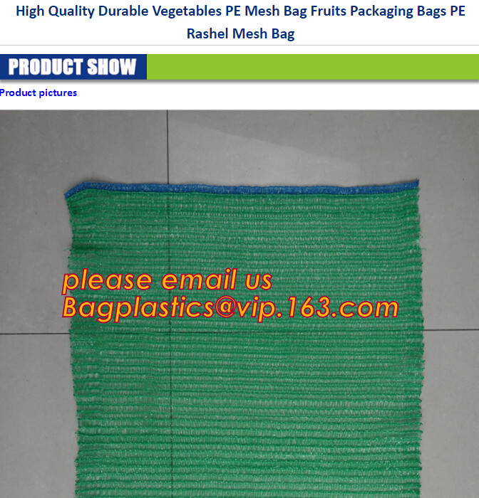 21*31cm Portable PE Fruit Oyster Onion Raschel Mesh Soap Net Bag With Handle,Cheap PP/PE Knitted plastic raschel leno me
