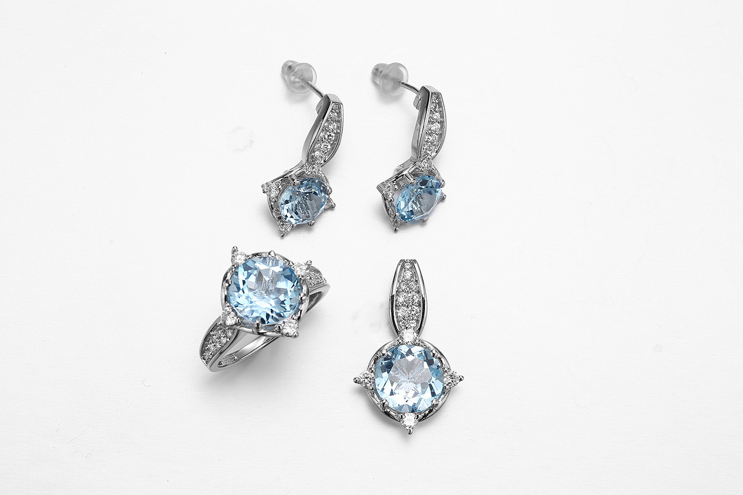 Blue Gemstone Sterling Silver Rings For Women Lightweight 2.5g Blue Stone Jewelry