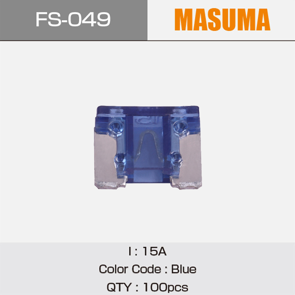MASUMA Auto Parts Fuse Clip 18790-01109 24319-8991B 90982-09022 15A Blue 100 pcs FS-049