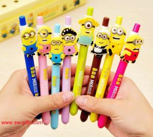 China Cute Korean Stationery Small Yellow People Gel Pen Kawaii Creative Colored Pens School on sale