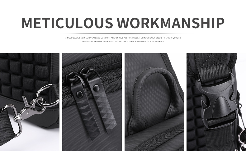 High quality custom logo men's fashion waterproof business sling bag shoulder bag chest bag