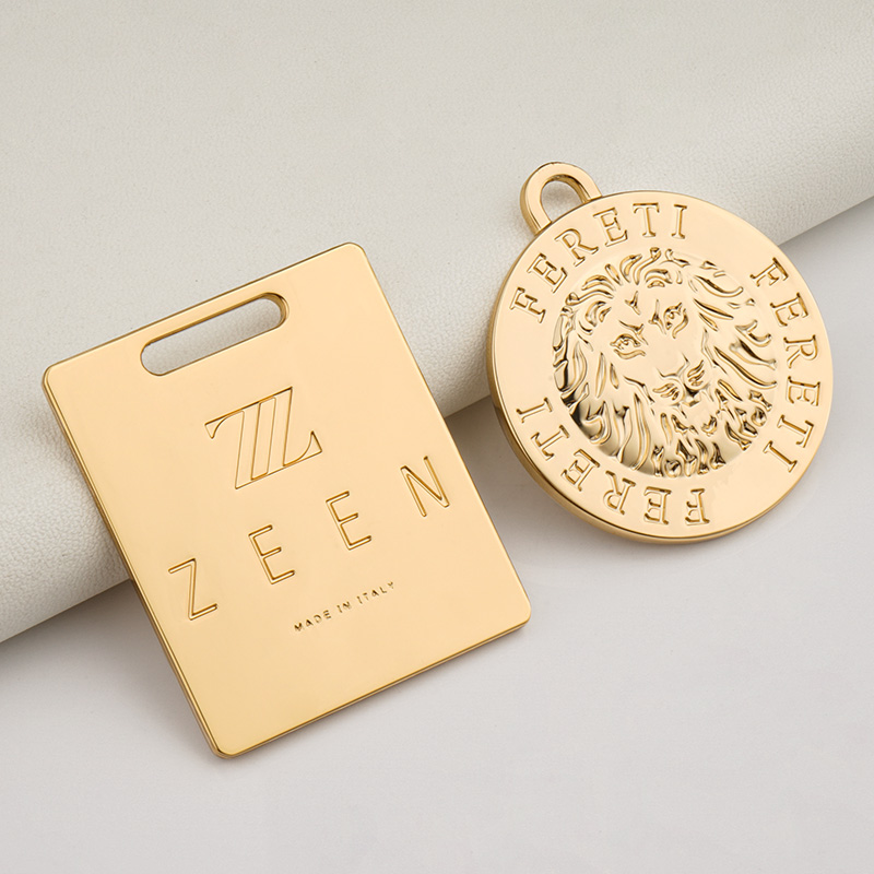 Plated Technique Custom Name Pendant Design Made Round Shape Metal Tag Engraved for Bag