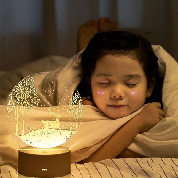 Dekorasi Hadiah 3d Night Lamp 18cm Pernikahan 3D Lamp Illusion