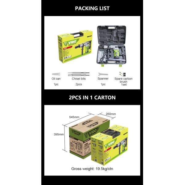 17.5J 1200W Electric Demolition Hammer Breaker jack Rotary heavy duty concrete