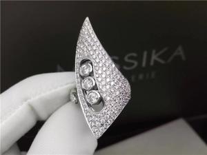 Quality 18K White Gold Diamond Rings , Women