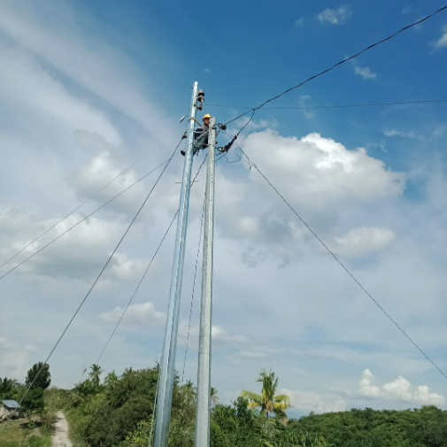 25FT To 45FT Electric Steel Pole Davao Nea Standard Galvanized Steel Post