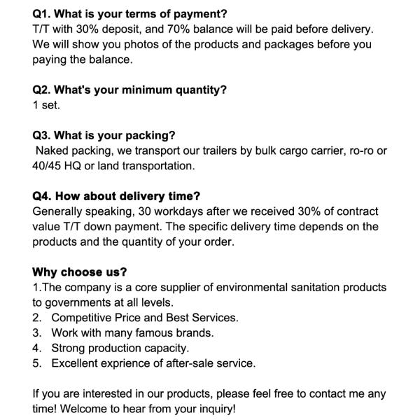 Municipal Property Waste Disposal Docking Garbage Collection Truck