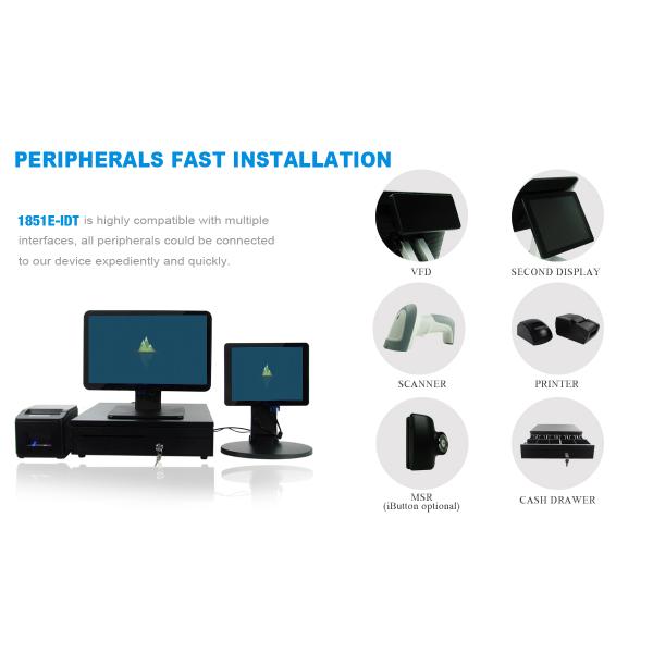 FCC Certified 18.5'' POS System PC Dual Screen All In One Touch Pos Pc