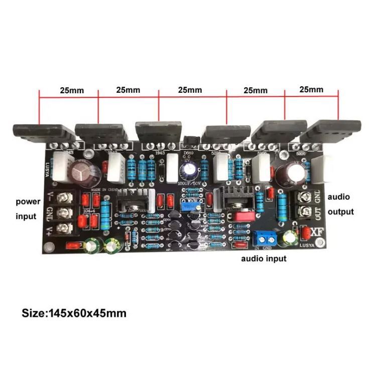 300W Single Channel 1943 5200 Toshiba Transistor Rear Stage Upgrade for Audio Amplifier