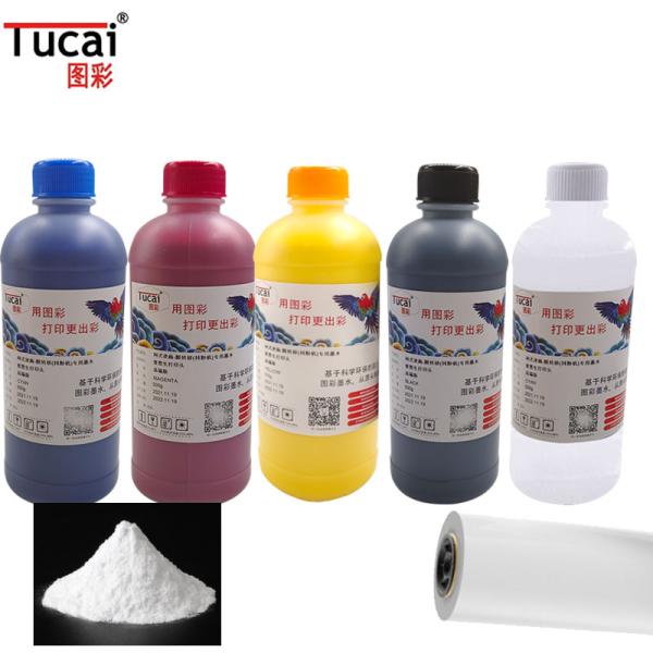 Film White Pigment Ink CMYK W Dtf Ink For Epson Heat Transfer Shake Powder Printing