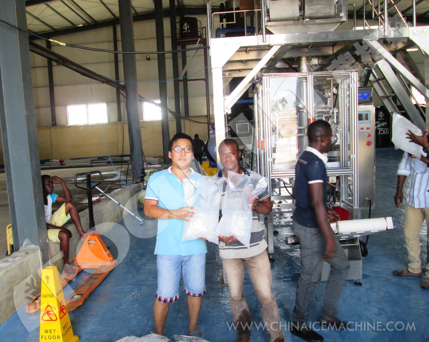 Stainless Steel 304 Ice Packing Machine for Tube Ice and Ice Cubes at 3000kg/hr Capacity