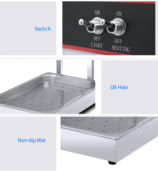 Safe Commercial French Fry Warmer Cake Display Fridge Thermostatic Control Increase Temperature Rapidly