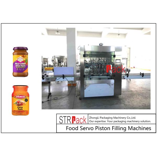 Curry Paste Sauce Food Pump Filling Machine PLC Control 8 Nozzles 20 Heads