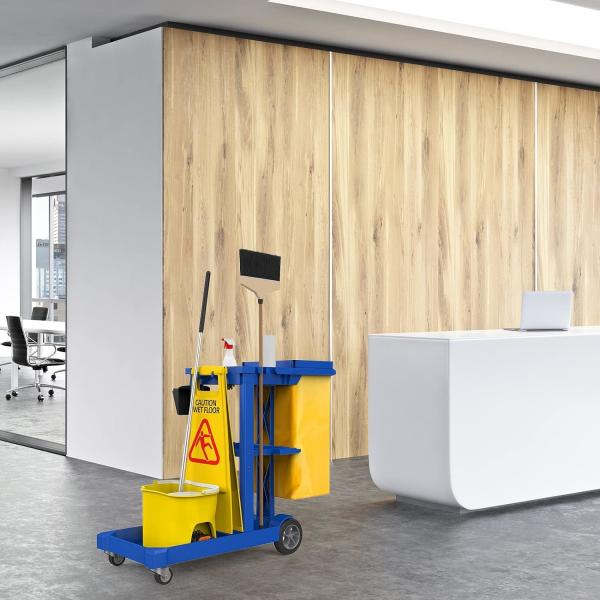 Janitorial Cart Bag Waterproof High Capacity Thickened Housekeeping Commercial Janitorial Cleaning Cart Bag