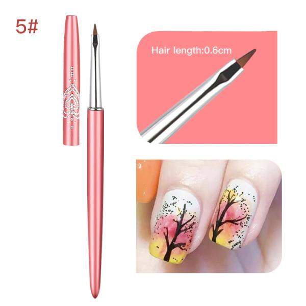 Metal Handle Triangle Nail Gel Paint Brush 12pcs Set Nail Polish Brush