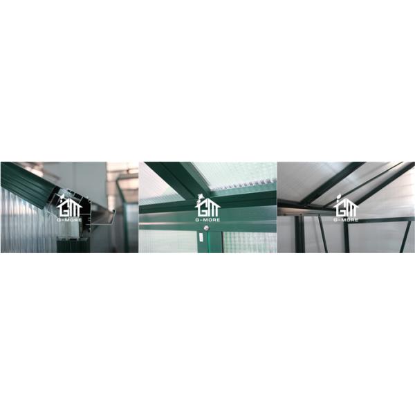 Aluminum Greenhouse-Titan series-406X306X243CM-Green/Black Color-10mm thick PC