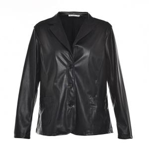Quality Slim Fitted Style Ladies PU Jackets; Women Faux Leather Jackets Lapel Collar wholesale