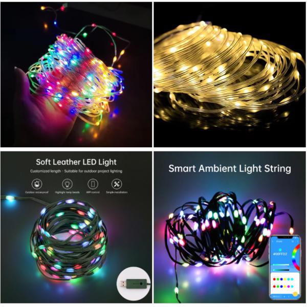 APP Smart String Lights Waterproof LED Christmas Decoration Fairy String Lights USB Smart Remote Control