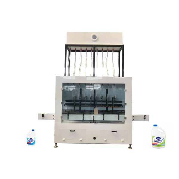 PLC Control 10 Heads Gravity Bottle Filling Machine For 1 - 5L Bleach Cleaner