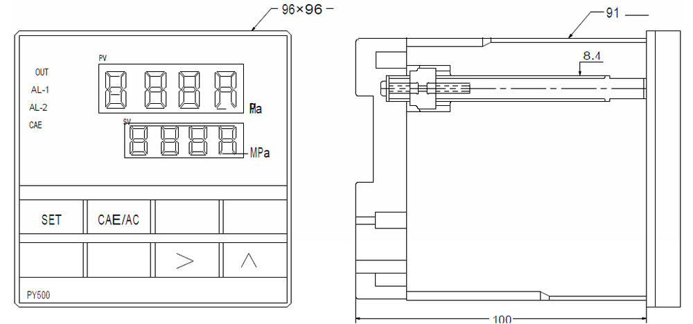PY602 Universal Input Sensor Meter 4 Digits Display with Relay Output or 4 To20mA Output with RS232 or RS485