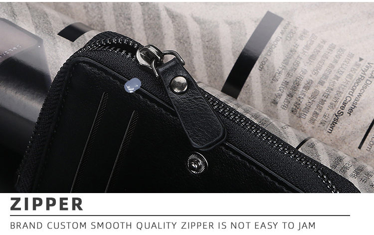 Ultra Thin Three Fold First Layer Men's Leather Wallet with Short Length and PU Leather