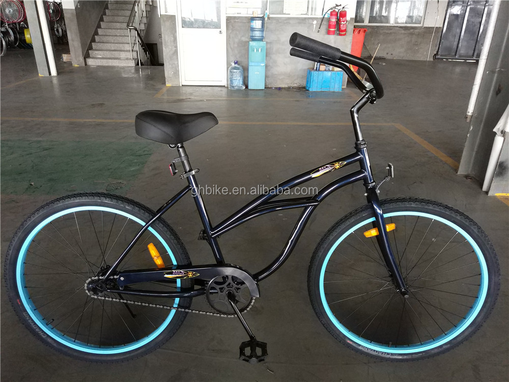 26 Inch Men's Single Speed Vintage Spring Fork Beach Cruiser for Flatland Competition