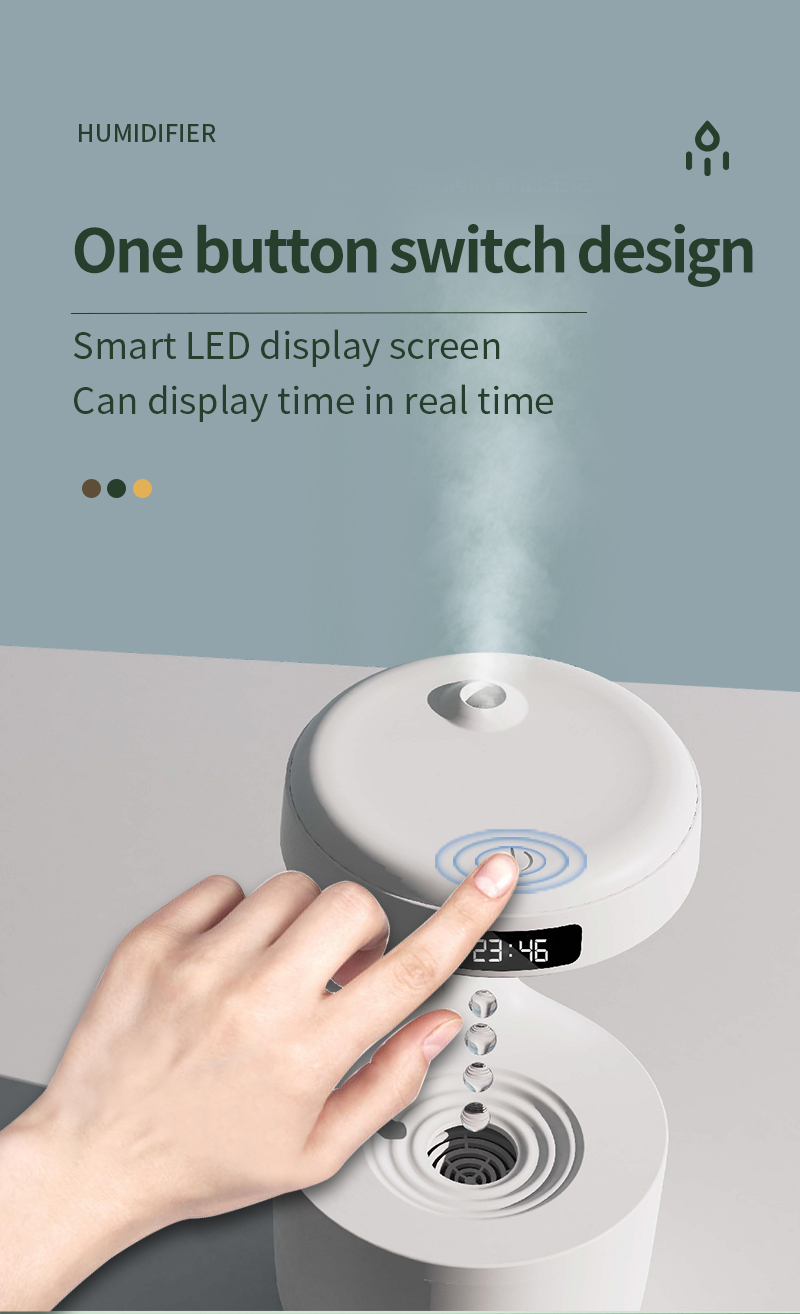 HOMEFISH 100-150ml/H Anti Gravity Air Humidifier Water Droplet Backflow Aromatherapy Machine